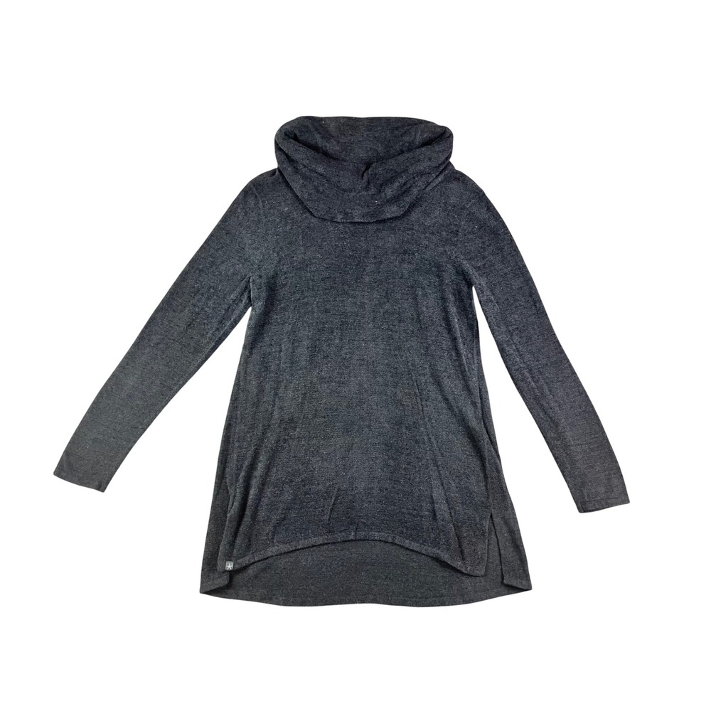Barefoot Dreams CozyChic Ultra Lite Cowl Neck Sweater Gray Large Long sleeve